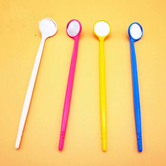 Einzelpaket, bunter, großer, beschlagfreier Mini-Zahnspiegel aus Kunststoff